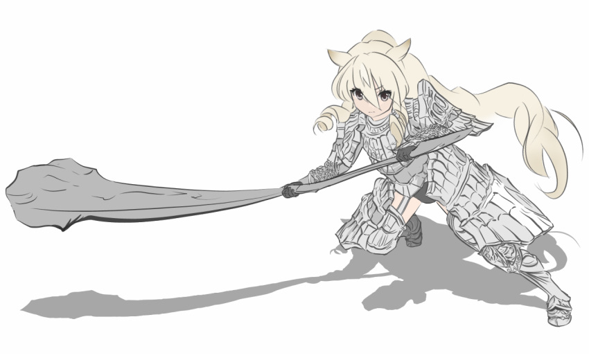1girl, animal_ears, armor, blonde_hair, club, cosplay, dark_souls, dragon's_tooth_(dark_souls)