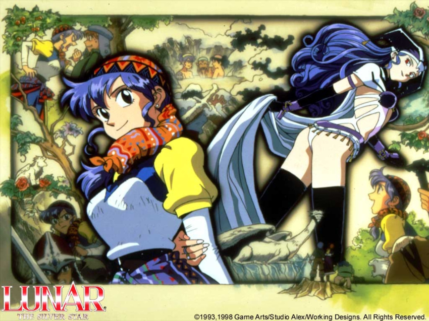 alex_noah, althena, ass, bandanna, blue_eyes, blue_hair, breasts, dragon