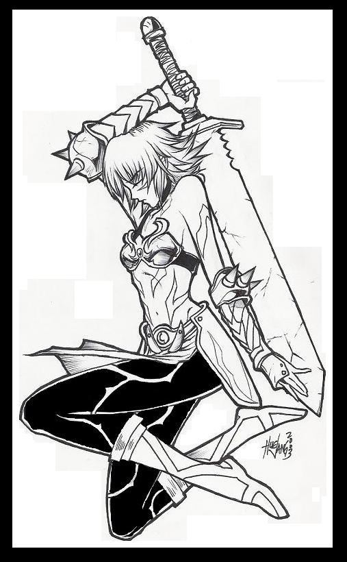 .hack//games, armor, bare_shoulders, black_rose_(.hack//), blackrose, bra, closed_eyes, fingerless_gloves