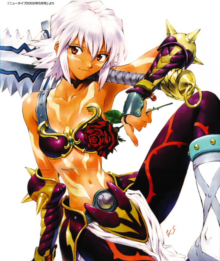 .hack//games, armor, black_rose_(.hack//), blackrose, bra, choker, dark_skin, fixme