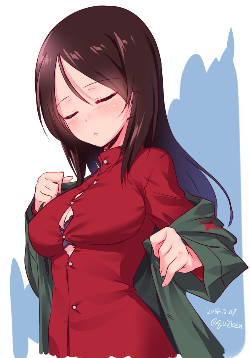 1girl, :o, bangs, black_bra, black_hair, blue_eyes, blush, bra