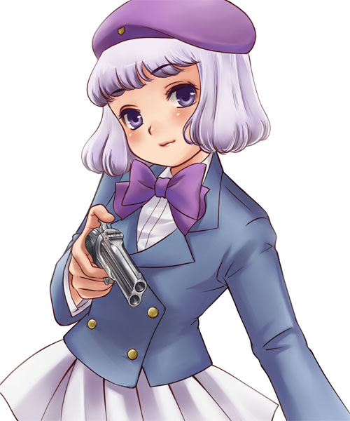 hat, luna2, purple_eyes, purple_hair, runatsu, sannomiya_shiho, short_hair, violet_eyes
