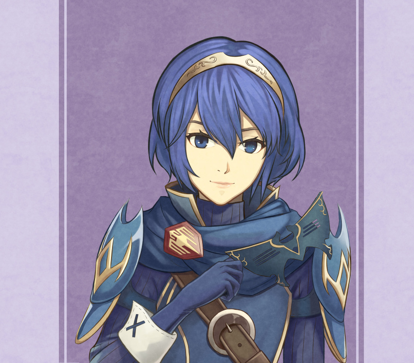 absurdres, armor, blue_gloves, blue_hair, closed_mouth, dakkalot, fire_emblem, fire_emblem:_kakusei