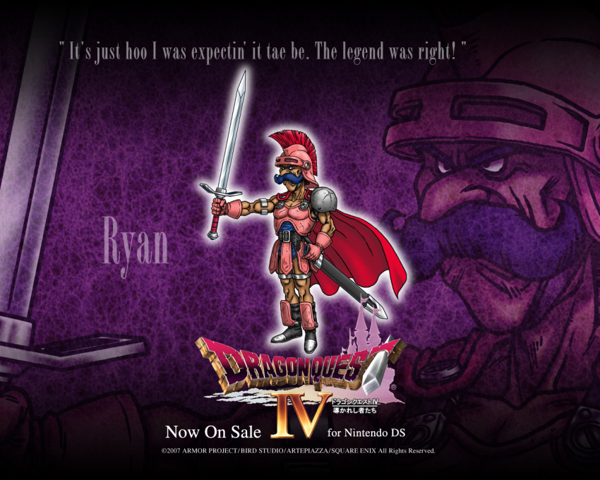 blue_hair, cape, dragon_quest, dragon_quest_iv, english, facial_hair, helmet, mustache