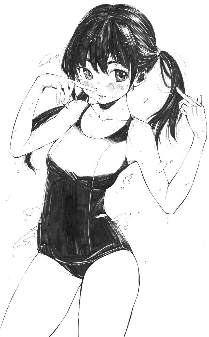 1girl, absurdres, bangs, blush, breasts, commentary_request, contrapposto, gagaimo