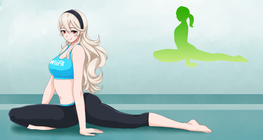 1girl, absurdres, breasts, capri_pants, company_connection, cosplay, female_my_unit_(fire_emblem_if), fire_emblem