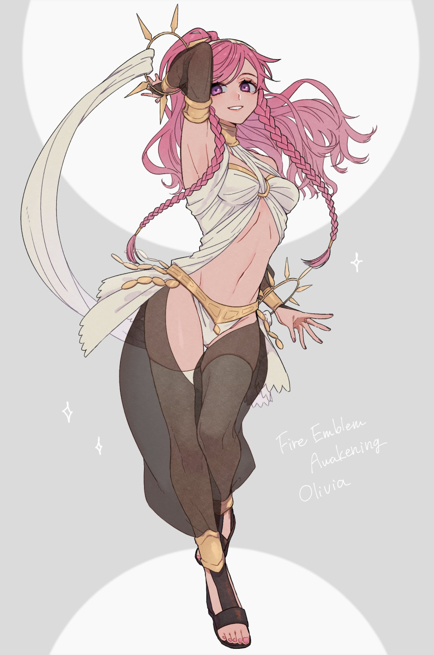 1girl, absurdres, arm_up, braid, bridal_gauntlets, character_name, copyright_name, fire_emblem