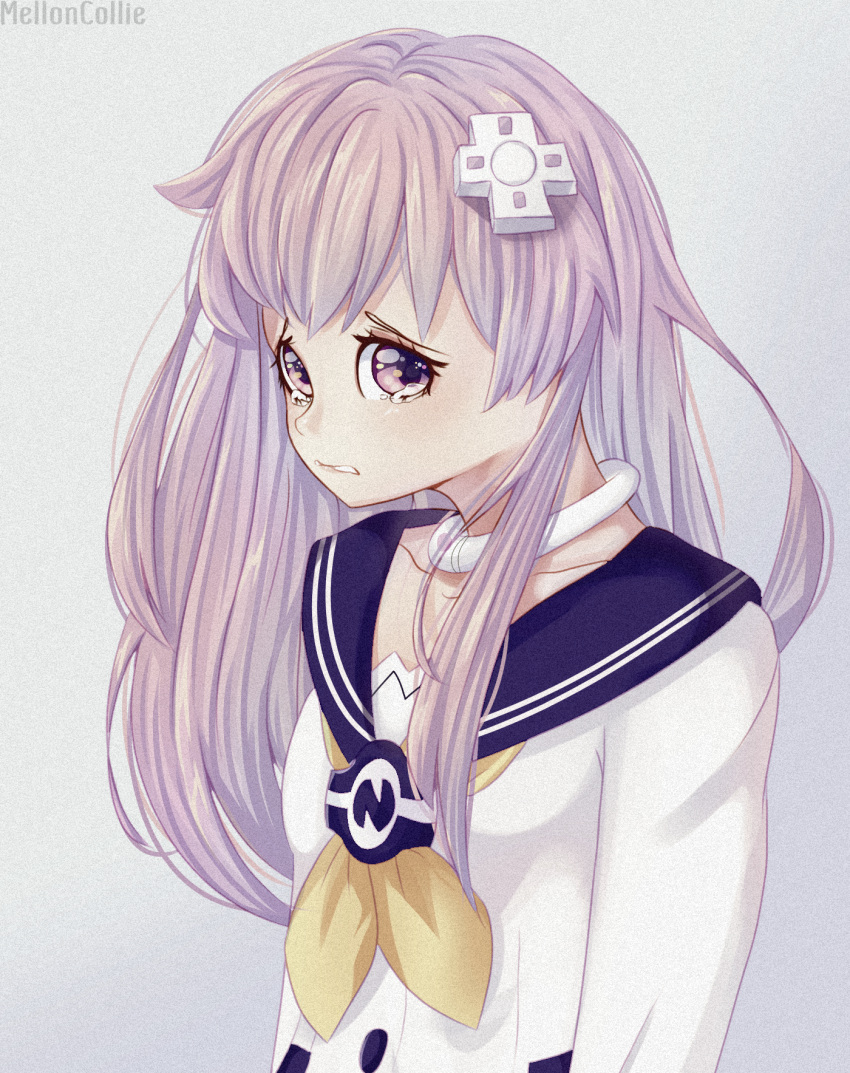 1girl, choujigen_game_neptune, collar, d-pad, dress, game, highres, long_hair