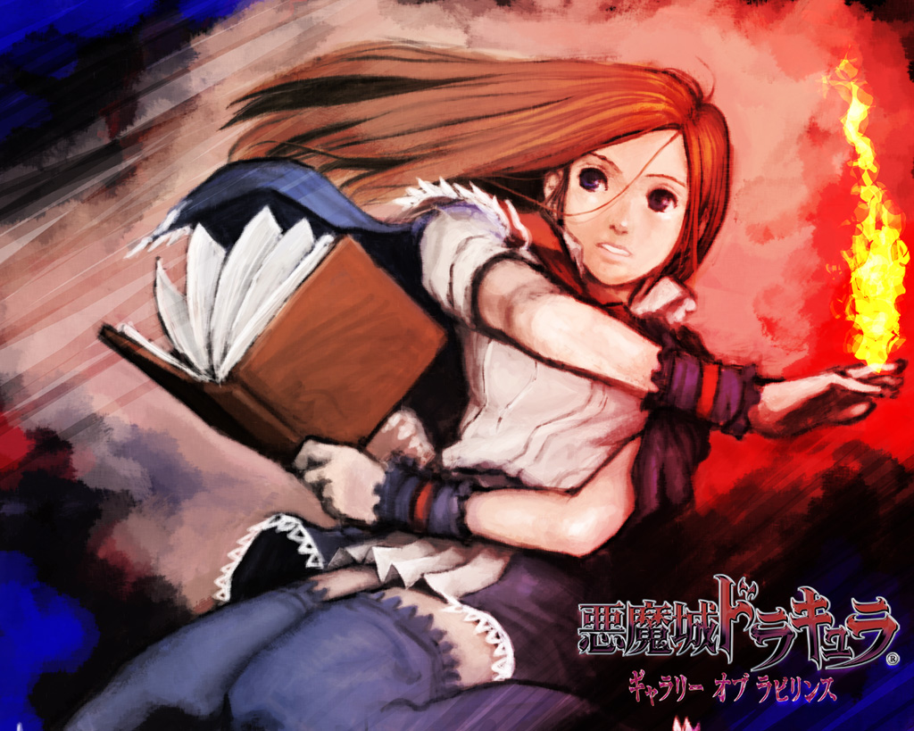 1girl, akumajo_dracula, blue_legwear, blue_thighhighs, book, brown_hair, capelet, casting_spell
