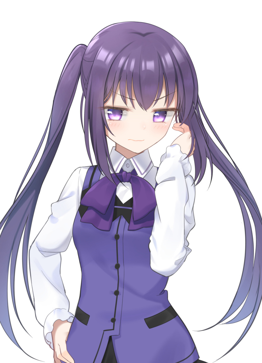 1girl, absurdres, blush, floating_hair, gochuumon_wa_usagi_desu_ka?, hand_on_hip, highres, ise_dango