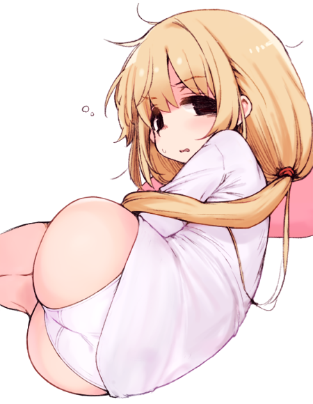 1girl, ass, blonde_hair, futaba_anzu, idolmaster, idolmaster_cinderella_girls, long_hair, looking_at_viewer