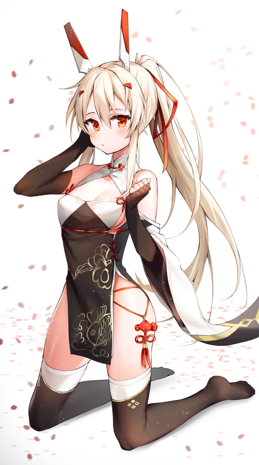 1girl, asymmetrical_sleeves, ayanami_(azur_lane), ayanami_(lunar_demon_god)_(azur_lane), azur_lane, bangs, bare_shoulders, blush