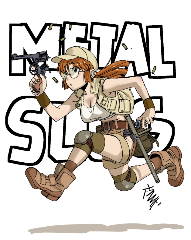 1girl, belt, boots, breasts, cleavage, commentary_request, fio_germi, glasses