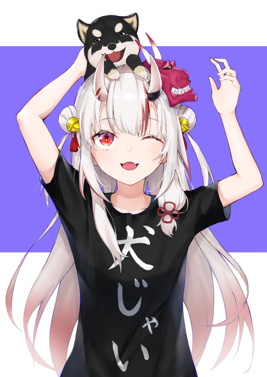 1girl, absurdres, alternate_costume, animal, animal_on_head, bang, bangs, bell