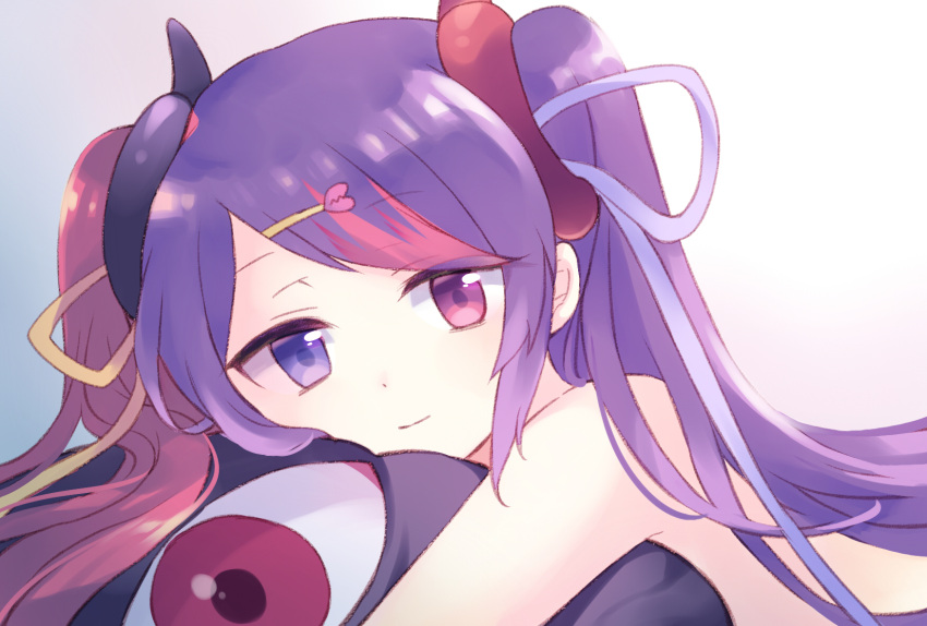 1girl, brown_hair, closed_mouth, commentary_request, gucchiann, hair_ornament, hair_ribbon, hairclip