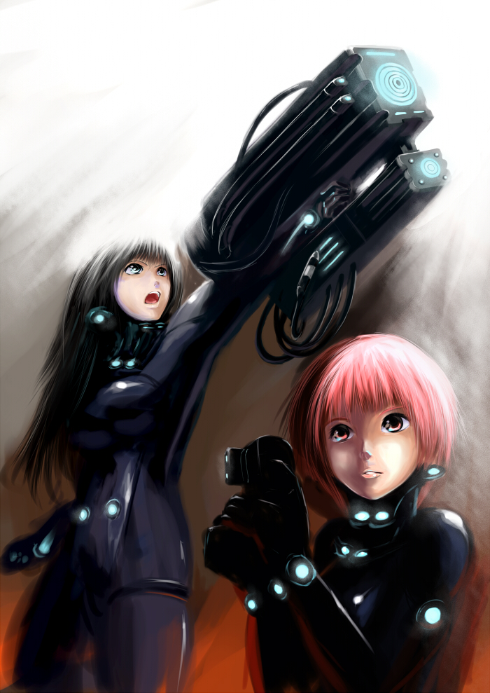 bodysuit, gantz, gantz_suit, h-gun, kishimoto_kei, reika, shimohira_reika, x-gun