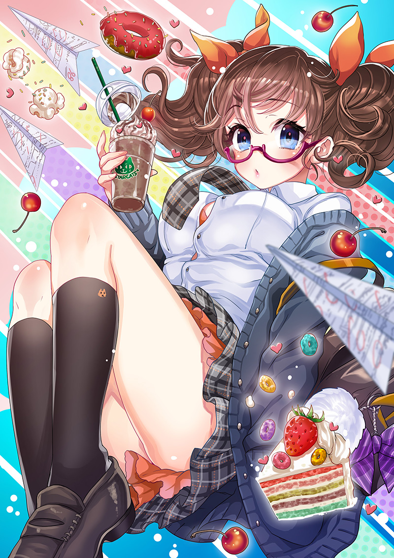 1girl, bag, bag_charm, black_footwear, black_legwear, blue_eyes, bookbag, bow