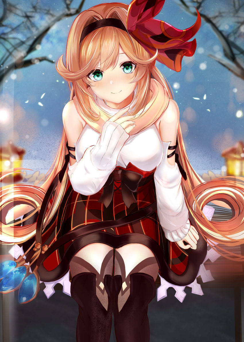 1girl, absurdres, aqua_eyes, bare_shoulders, boots, breasts, clarisse_(granblue_fantasy), commentary_request