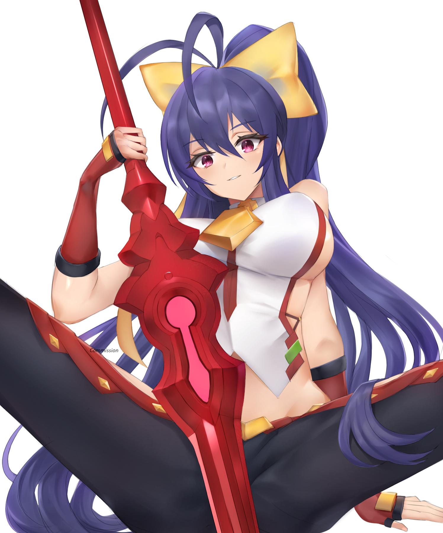 1girl, blazblue, blazblue:_central_fiction, blue_hair, breasts, ei1han, gloves, highres