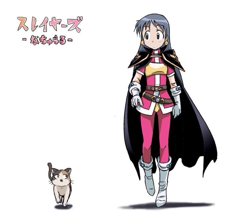 black_hair, cat, cosplay, gloves, kajiwara_sora, kakki_(pixiv4742), kakkii, lina_inverse