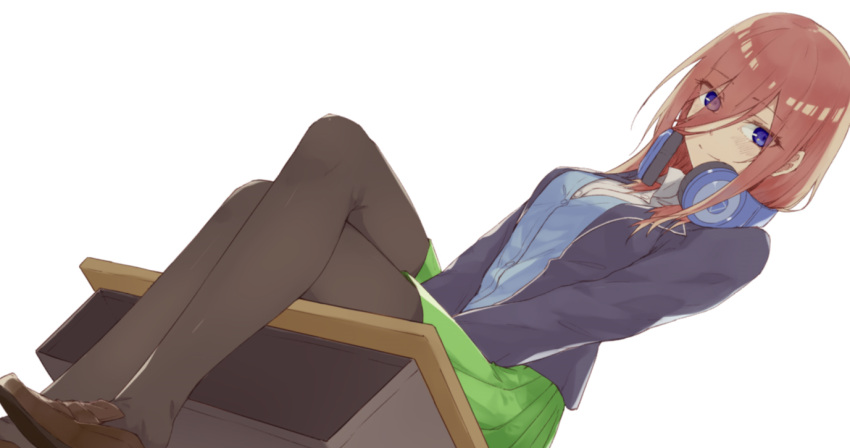 1girl, bangs, blue_cardigan, blue_eyes, blue_jacket, breasts, brown_footwear, brown_hair