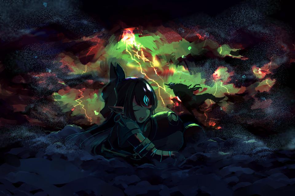 1boy, 1girl, animal_ears, black_hair, blush, bodysuit, closed_eyes, fox_mask