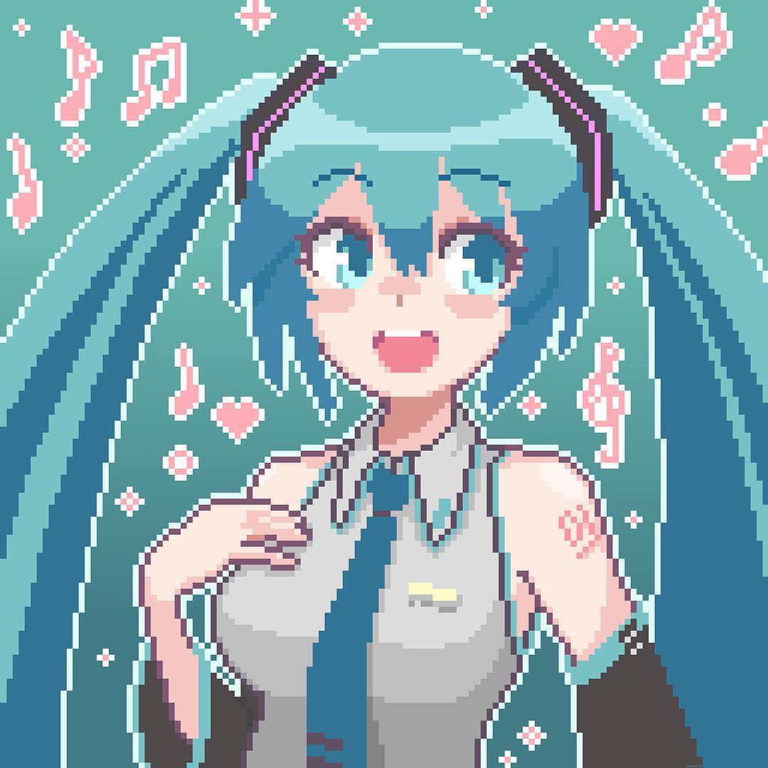1girl, aqua_eyes, aqua_hair, aqua_neckwear, bare_shoulders, beamed_eighth_notes, breasts, collared_shirt