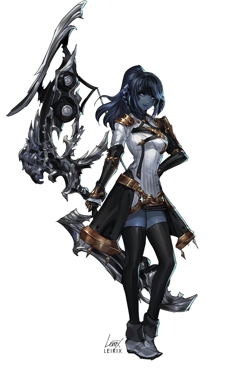 1girl, au_ra, bard_(final_fantasy), black_hair, black_legwear, black_skin, boots, bow_(weapon)