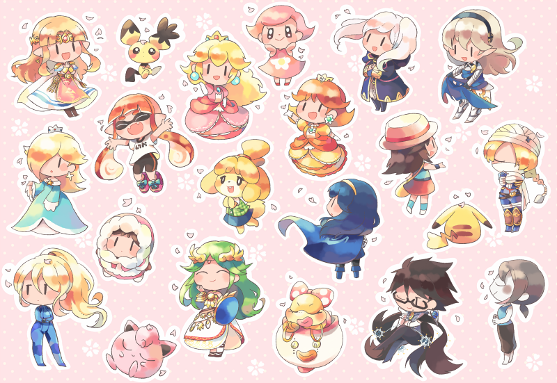 animal_crossing, animal_ears, armor, bayonetta, bayonetta_(character), bayonetta_2, bell, black_hair