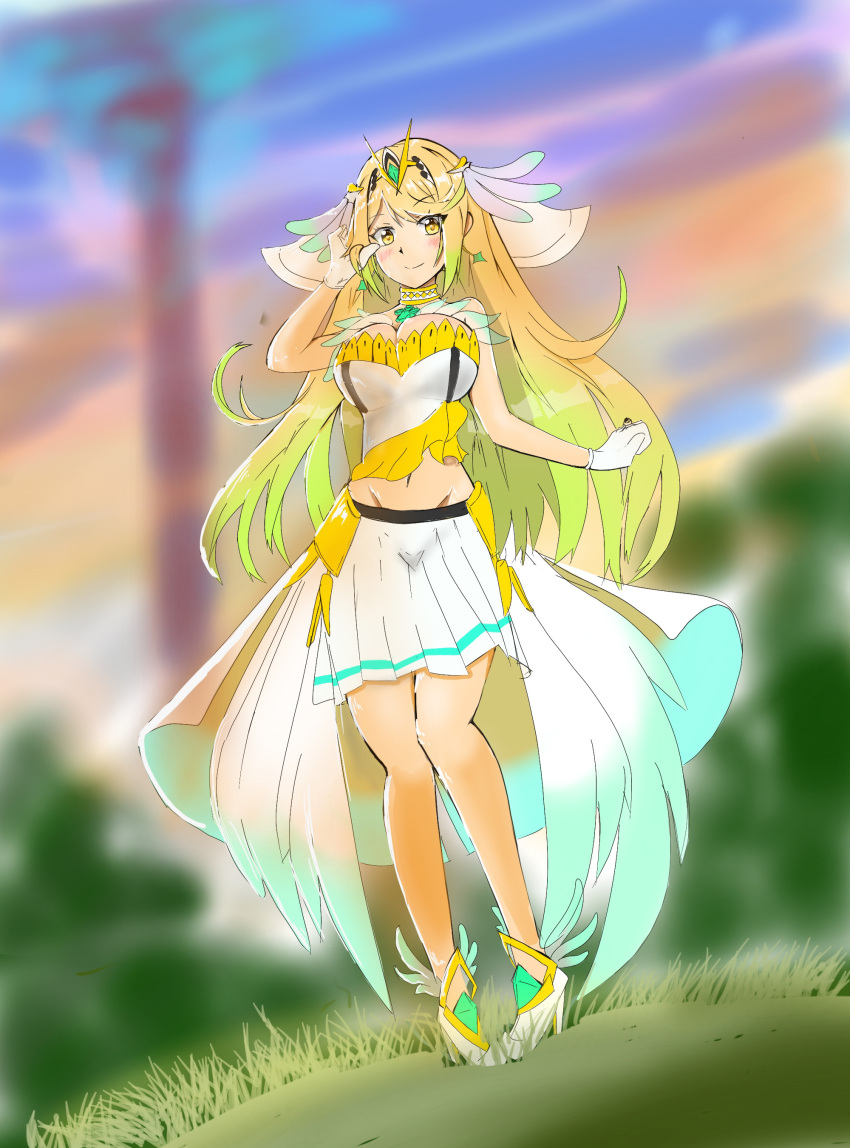 1girl, absurdres, aqua_bow, aqua_eyes, aqua_frills, aqua_hair, bangs, blonde_hair