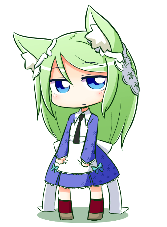 1girl, 7th_dragon, 7th_dragon_(series), animal_ear_fluff, animal_ears, apron, apron_grab, arietta_(7th_dragon)