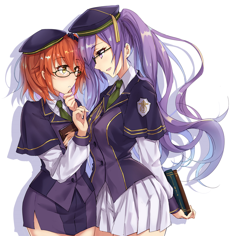 atlas_academy_uniform, blush, book, fate/grand_order, fate_(series), fujimaru_ritsuka_(female), sion_eltnam_atlasia, yuemanhuaikong