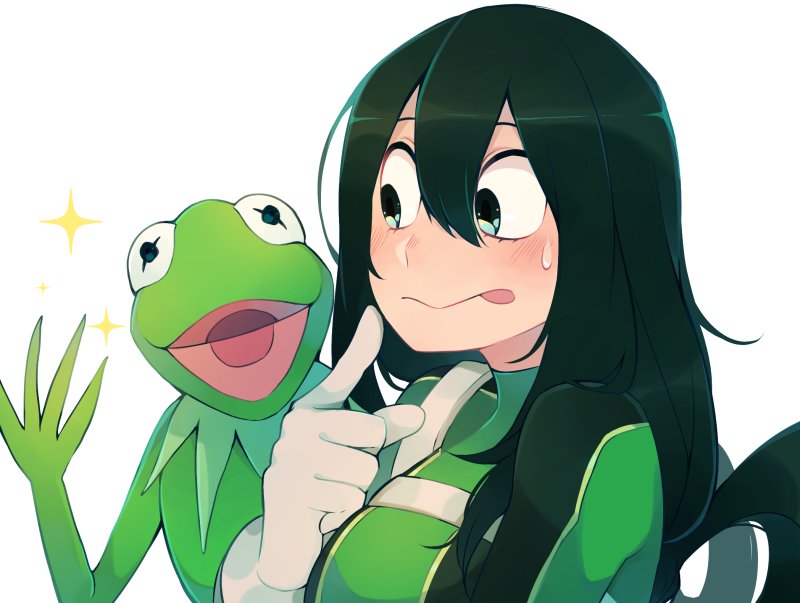 1girl, asui_tsuyu, black_eyes, black_hair, blush, boku_no_hero_academia, breasts, gloves
