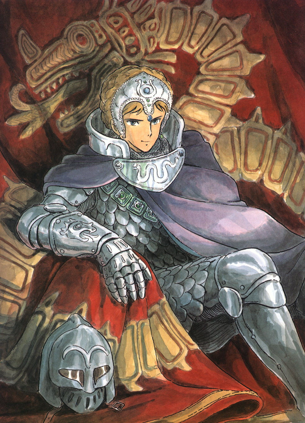 ghibli, highres, kaze_no_tani_no_nausicaa, kushana, miyazaki_hayao, official_art, studio_ghibli