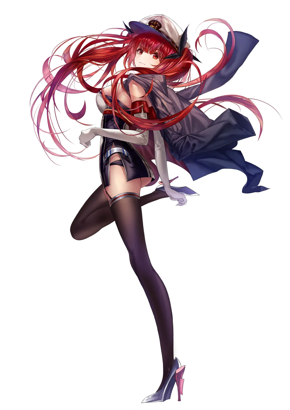 1girl, azur_lane, bangs, black_legwear, black_panties, black_ribbon, blush, breasts