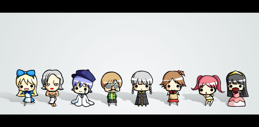 bad_id, chai, chibi, crossdressing, crossdressinging, hanamura_yousuke, kujikawa_rise, kuma_(persona_4)