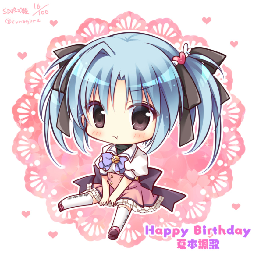 1girl, :t, argyle, argyle_legwear, bangs, bell, between_legs, black_bow