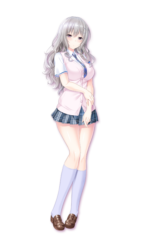 1girl, bangs, beads, blush, braid, breasts, cardigan, eyebrows_visible_through_hair