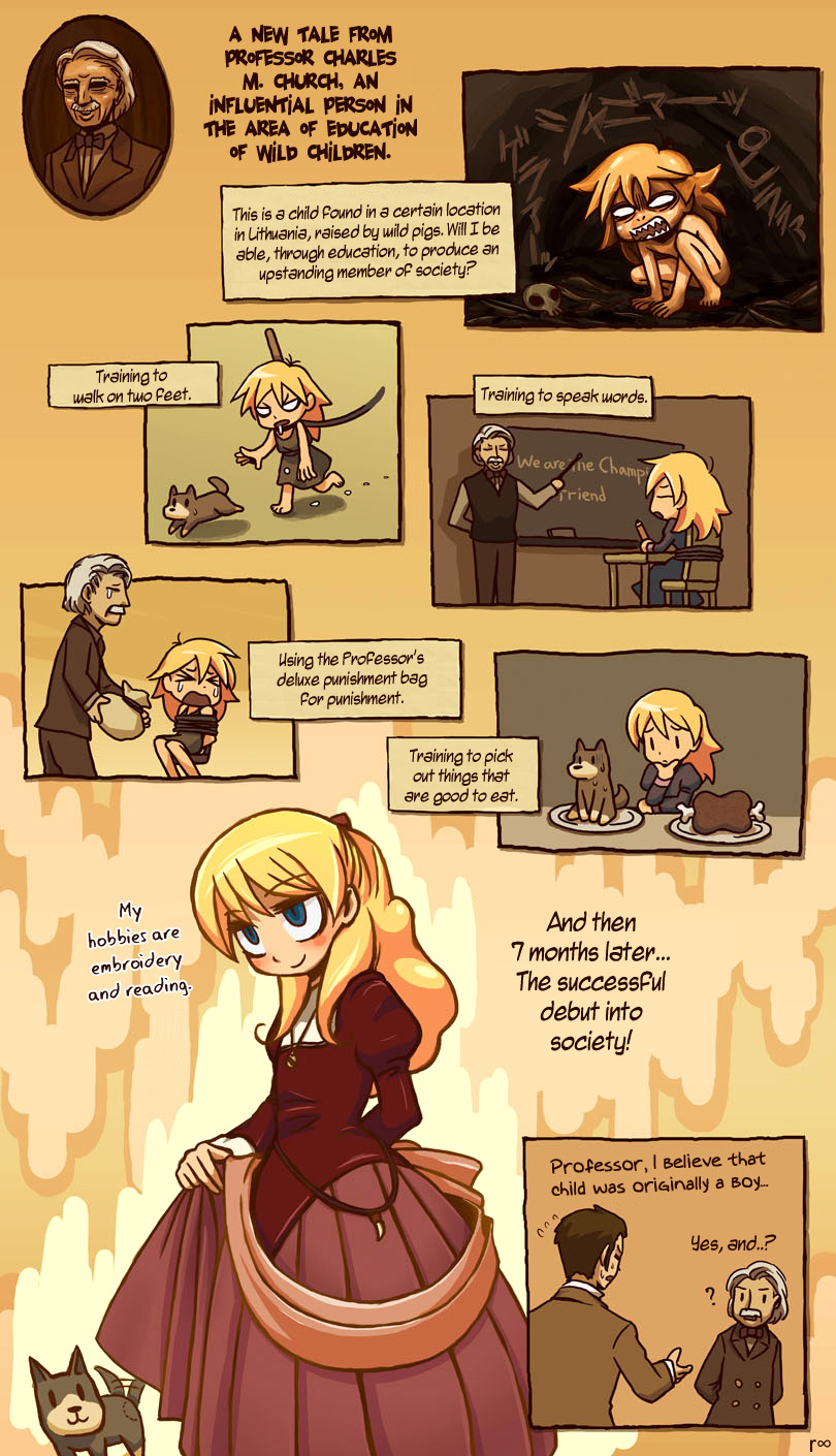 blonde_hair, blue_eyes, dog, dress, hard_translated, riyo, translated, trap