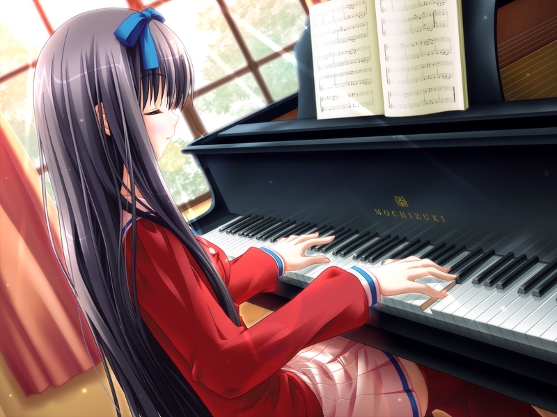 dutch_angle, game_cg, grand_piano, hairband, instrument, long_hair, mochizuki_tsukasa, ojousama_kumikyoku