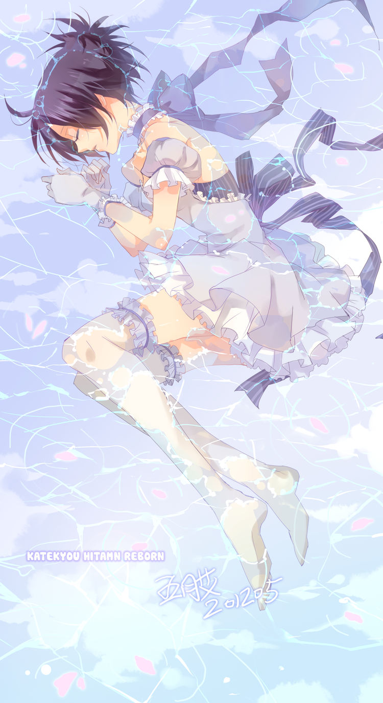 1girl, breasts, chrome_dokuro, commentary_request, dress, gloves, highres, katekyo_hitman_reborn