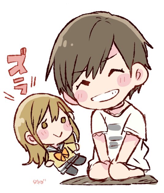 1girl, ^_^, akb48, artist_name, black_hair, black_legwear, blush_stickers, bow