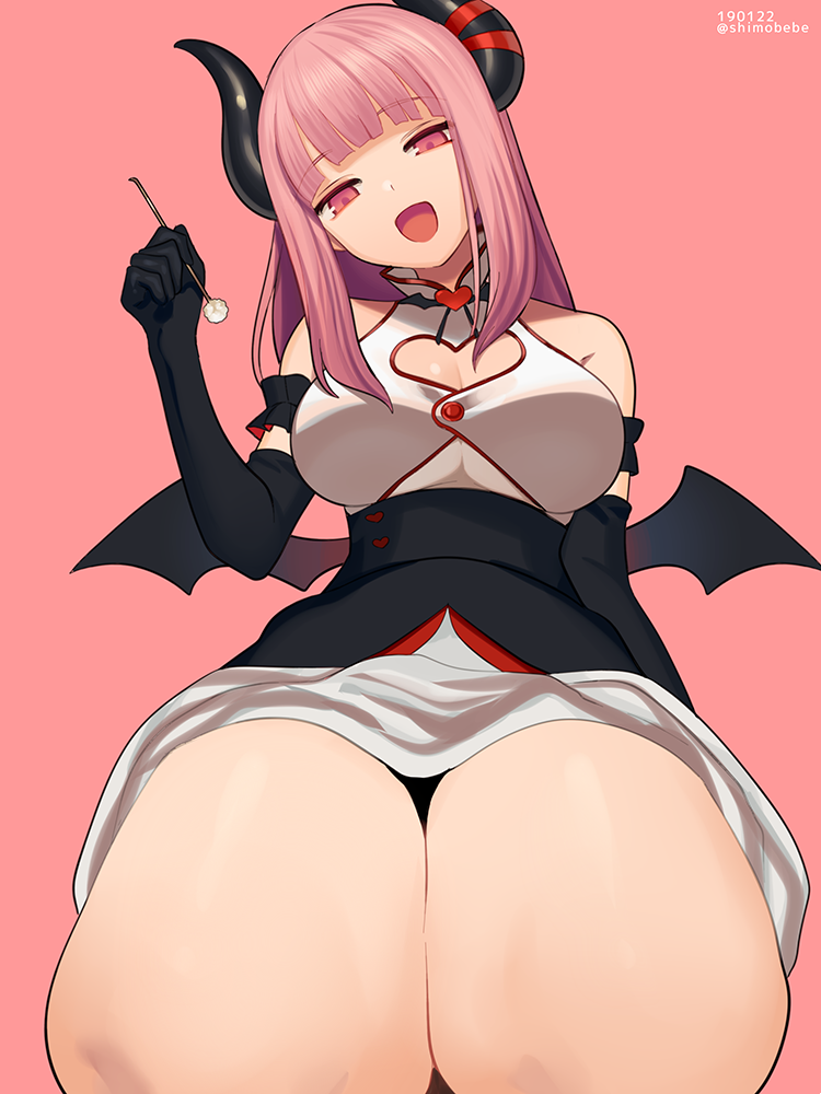 1girl, :d, artist_name, black_gloves, breasts, cleavage, cleavage_cutout, commentary