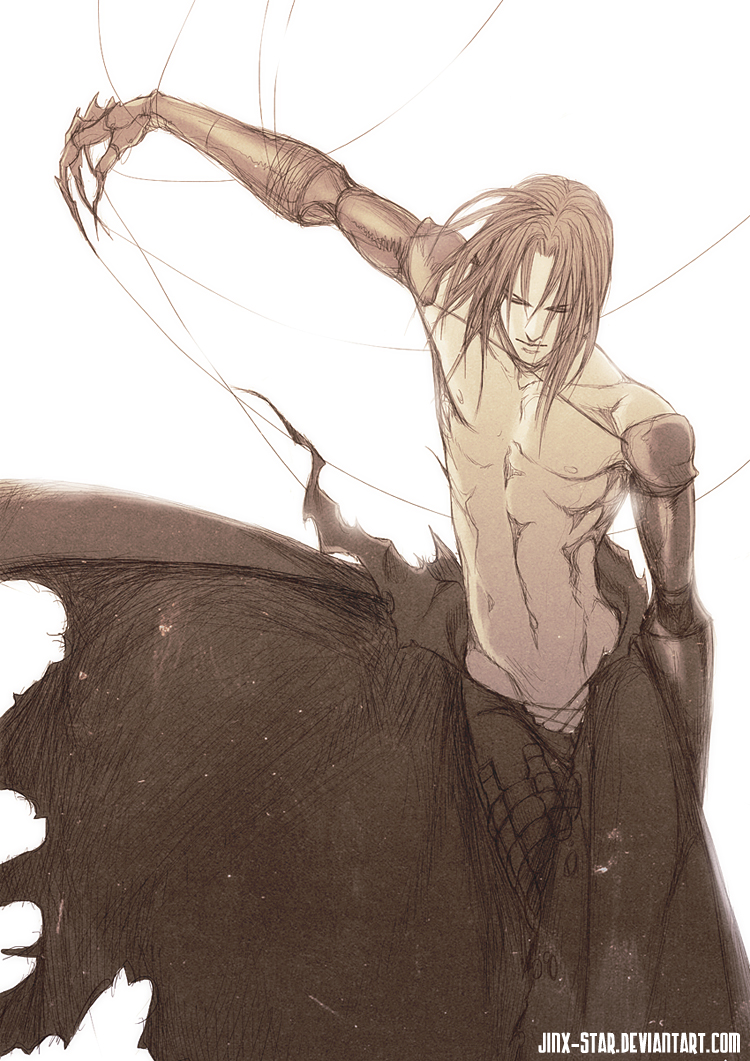 1boy, armor, blonde_hair, blue_eyes, boots, claws, greyscale, leather