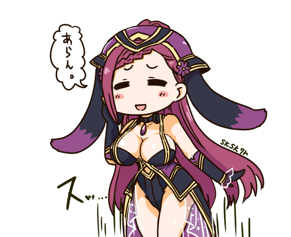 1girl, animal_ears, artist_name, black_gloves, breasts, cleavage, closed_eyes, fake_animal_ears