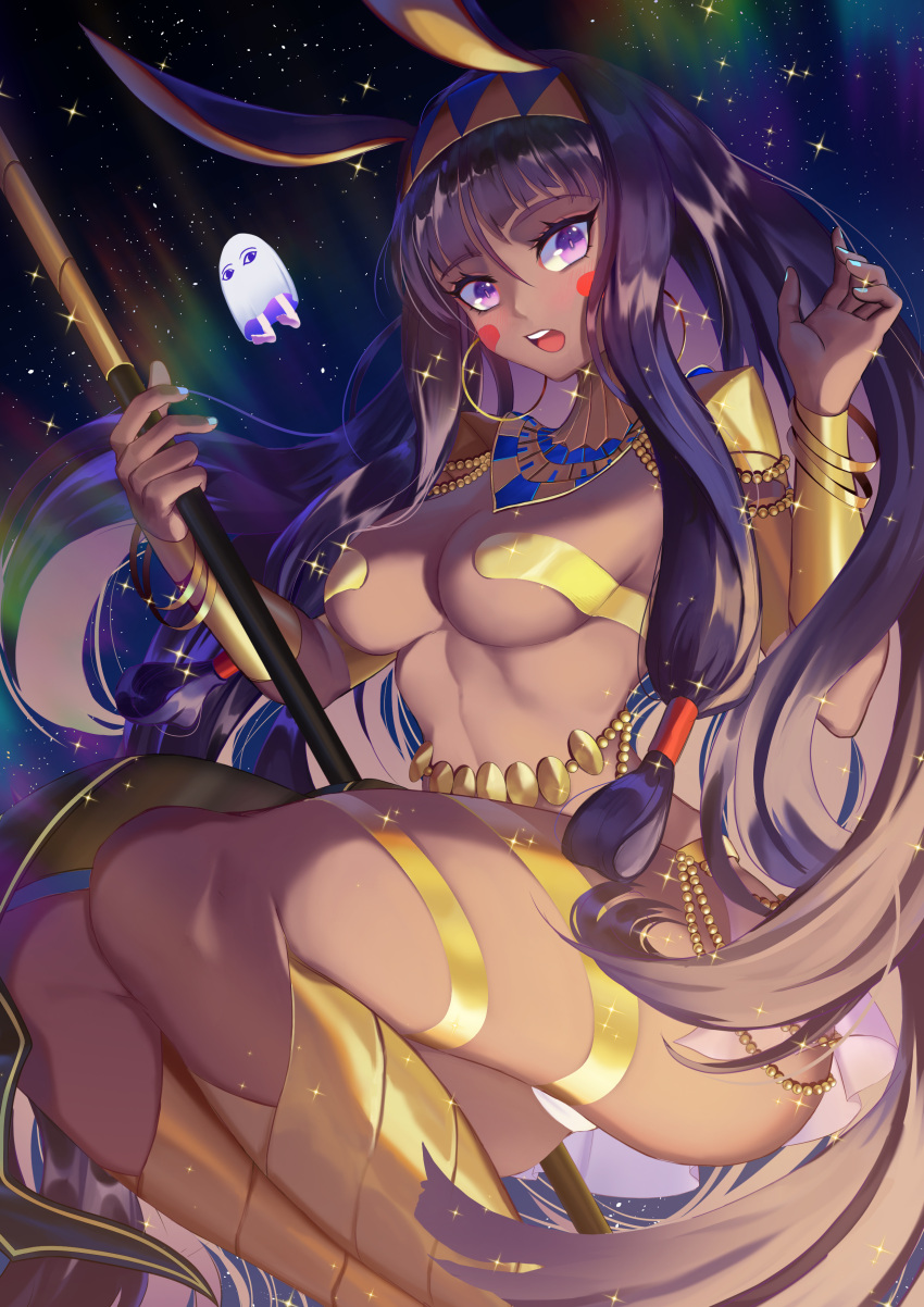 1girl, absurdres, animal_ears, arm_guards, armlet, ass, bangs, bare_shoulders