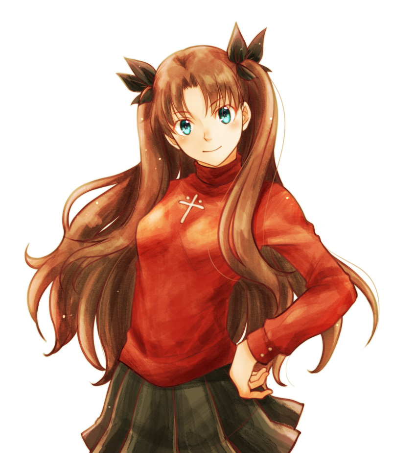 1girl, absurdres, black_bow, black_skirt, blue_eyes, bow, brown_hair, eyebrows_visible_through_hair