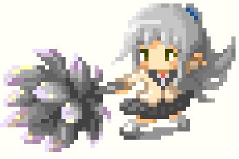 1girl, alternate_weapon, angel, angel_beats!, angel_wings, bangs, black_footwear, black_skirt