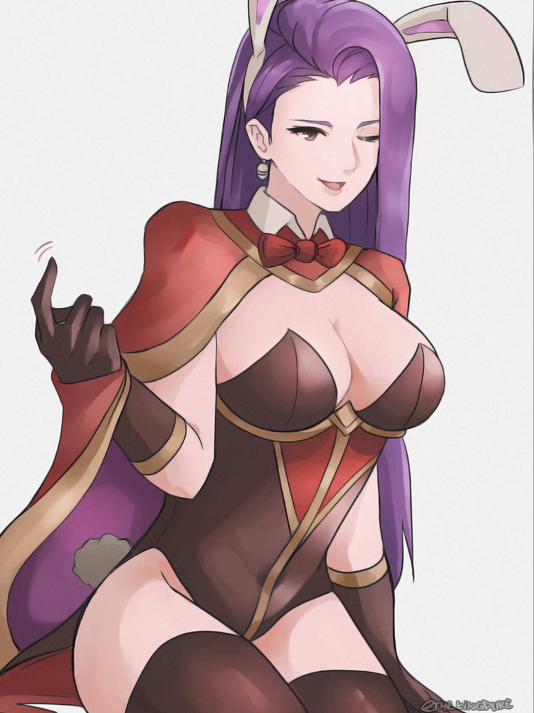 1girl, absurdres, alternate_costume, animal_ears, black_gloves, black_legwear, breasts, bunny_tail