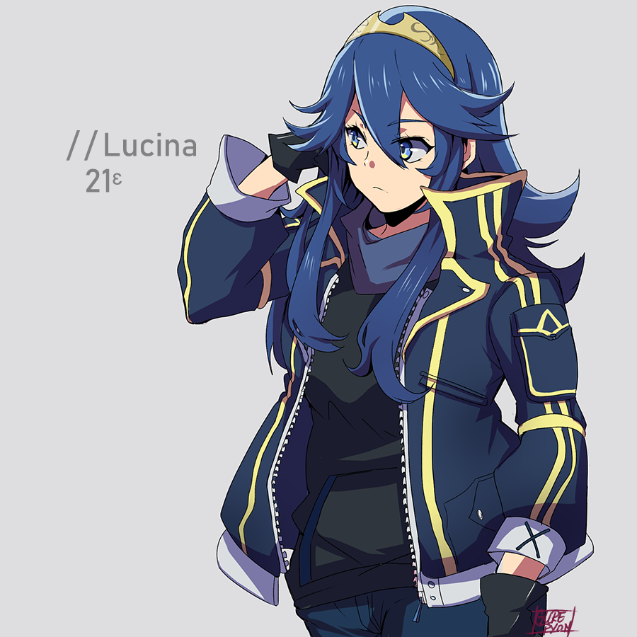 1girl, blue_eyes, blue_hair, fingerless_gloves, fire_emblem, fire_emblem_awakening, gloves, grey_background